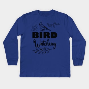 Birdwatching Art Design Kids Long Sleeve T-Shirt